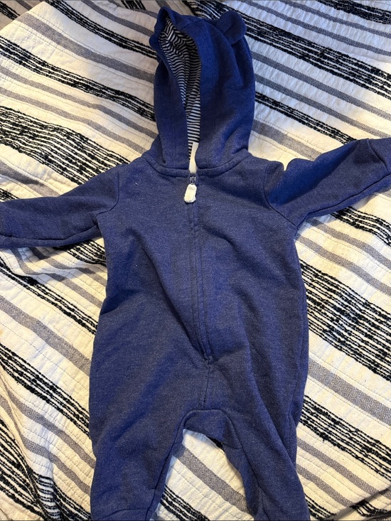 Carter's Other - Carter's Navy Blue Hooded Baby Footie with Ears